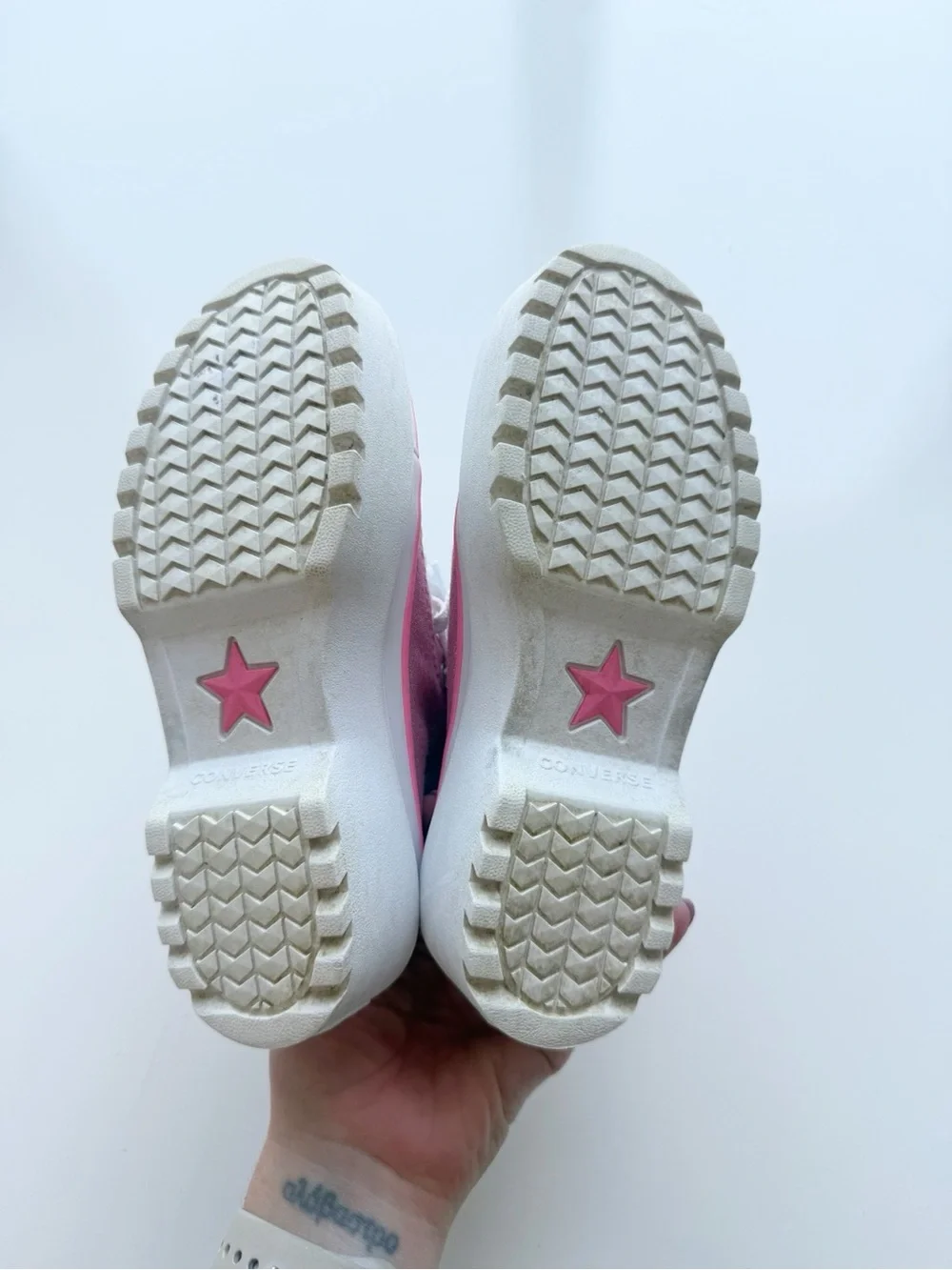 Converse Chuck Taylor All Star Lugged Lift Platform Sneakers Sz 12 Sparkle Pink